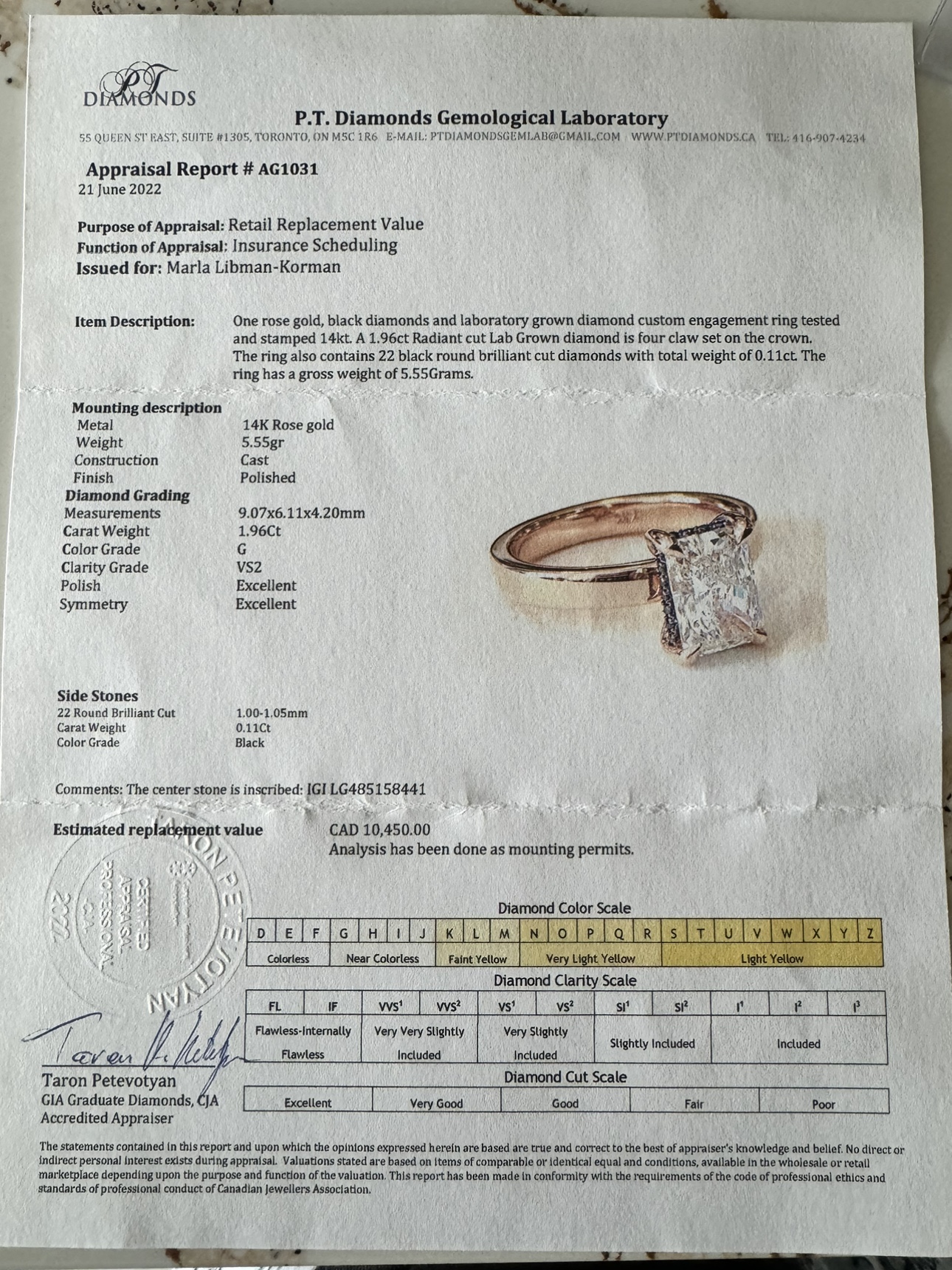 Lab grown radiant cut engagement ring - photo 4
