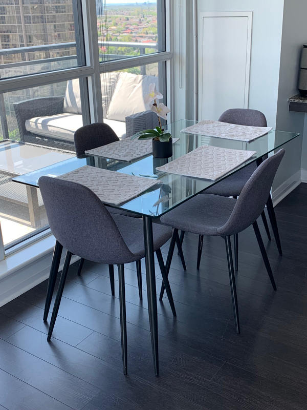 Glass Dining Table Set
