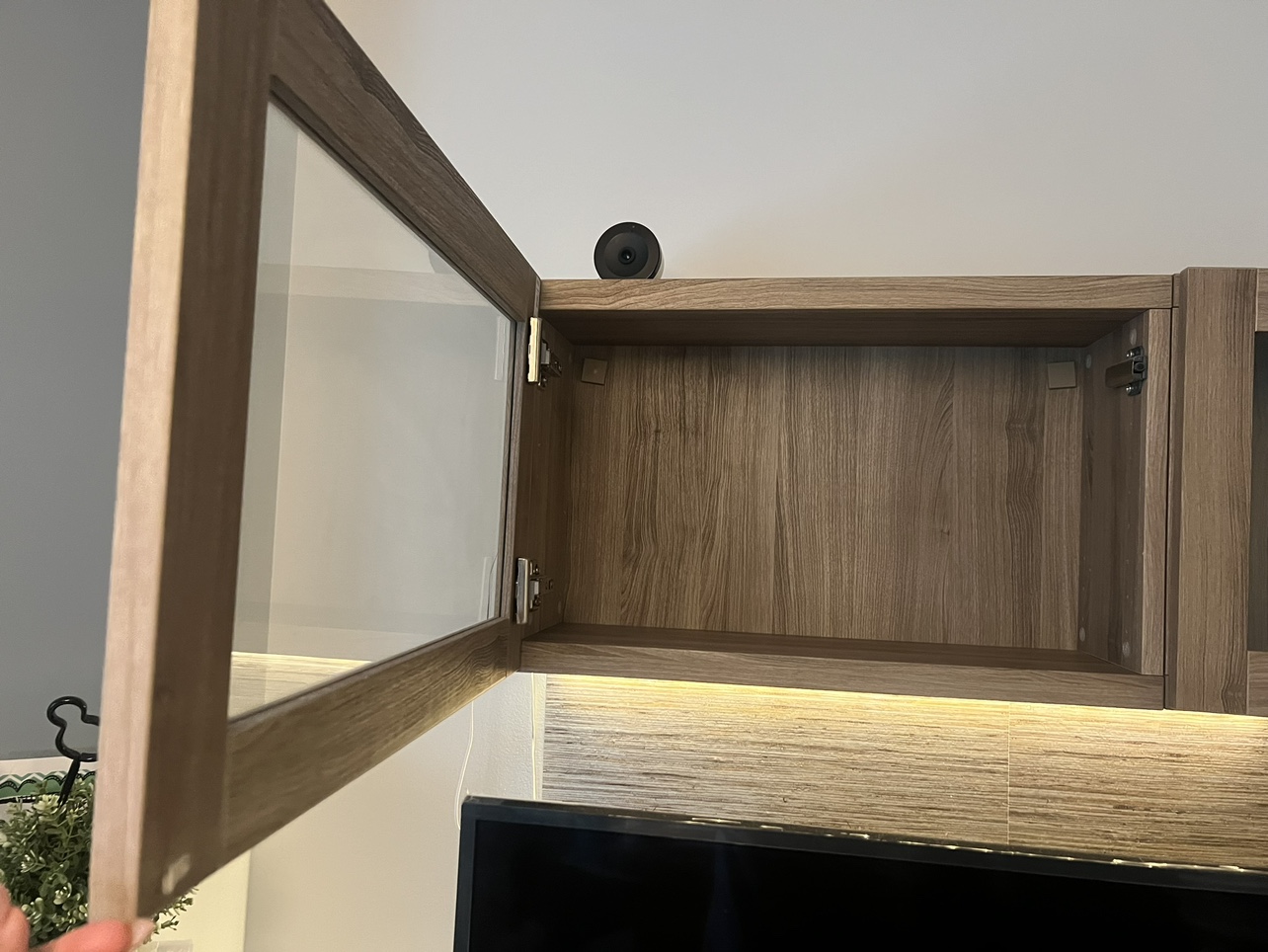 IKEA BESTA all walnut TV unit with glass door - photo 2