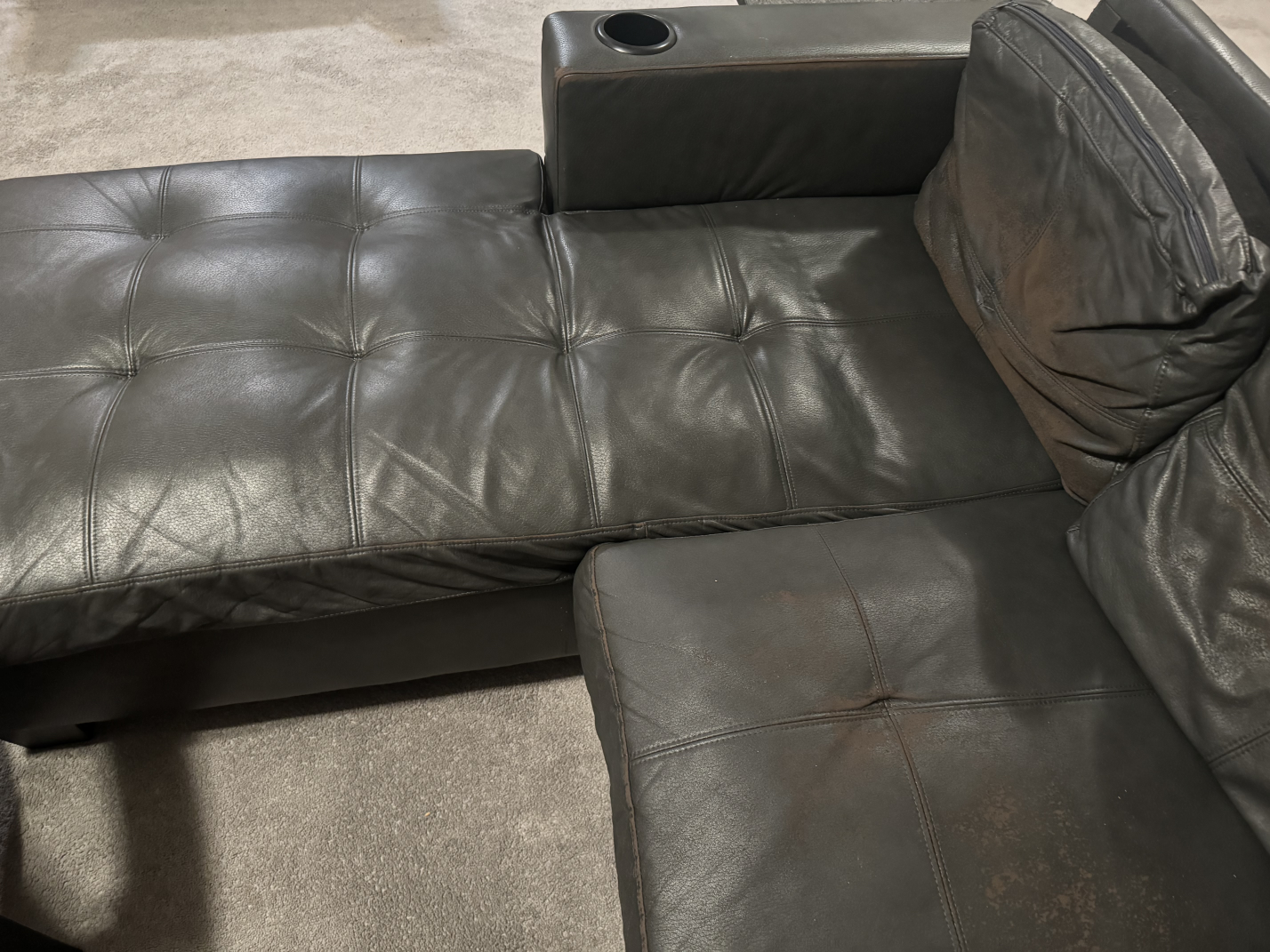 sectional sofa and glass coffee table - photo 5