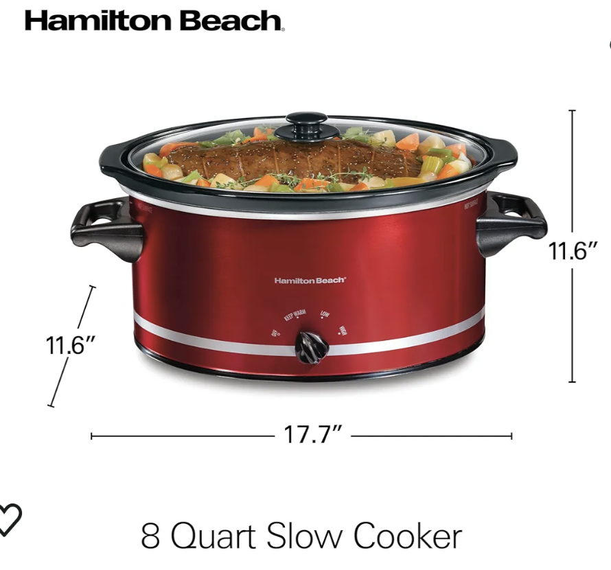 Hamilton Beach Slow Cooker Metallic Red - photo 5
