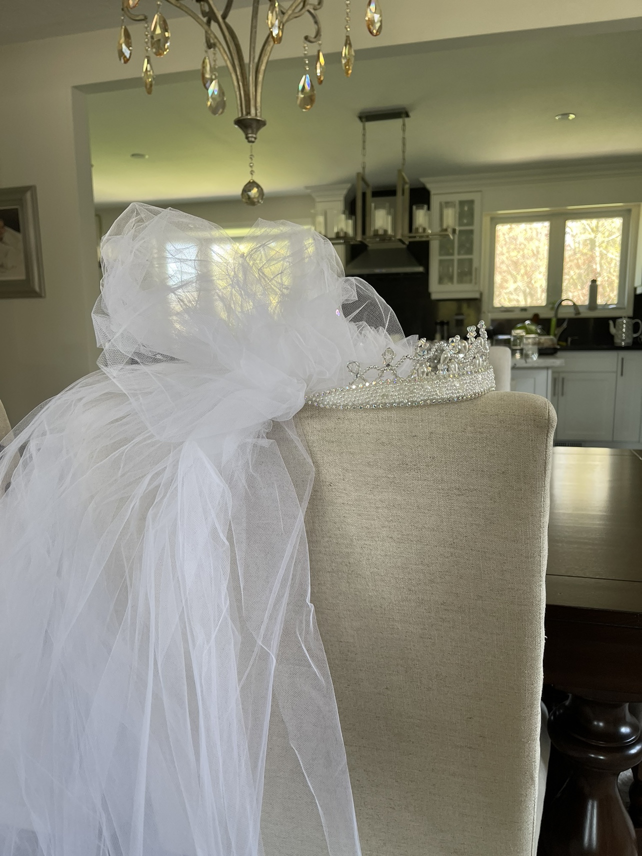 NEW - Wedding Veil with Tiara image indicator(7)