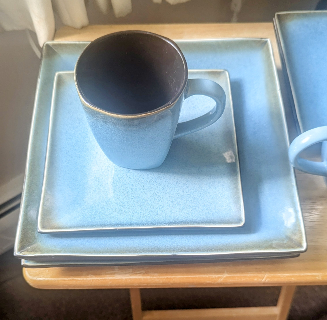 9 PC Dish Set stoneware Threshold Ocean Elemental - photo 2