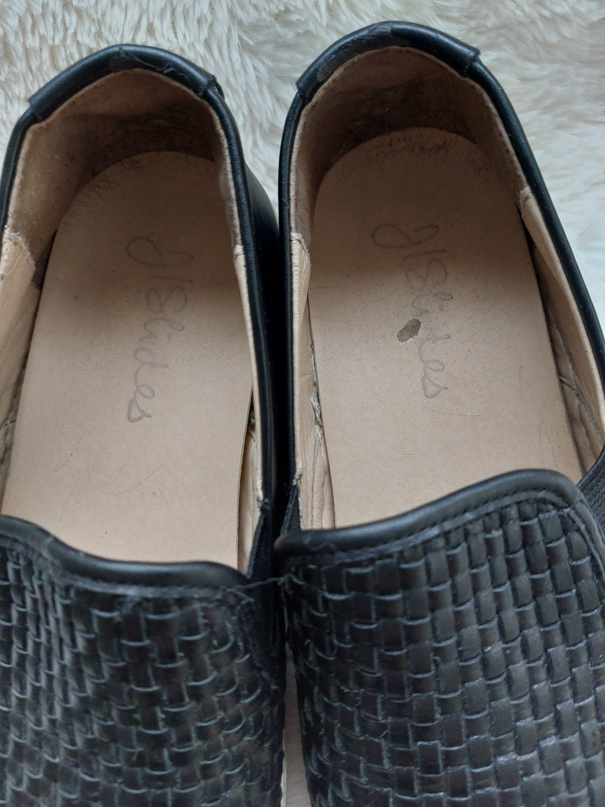 J Slides black leather women's shoes,  sz 6.5 - photo 4