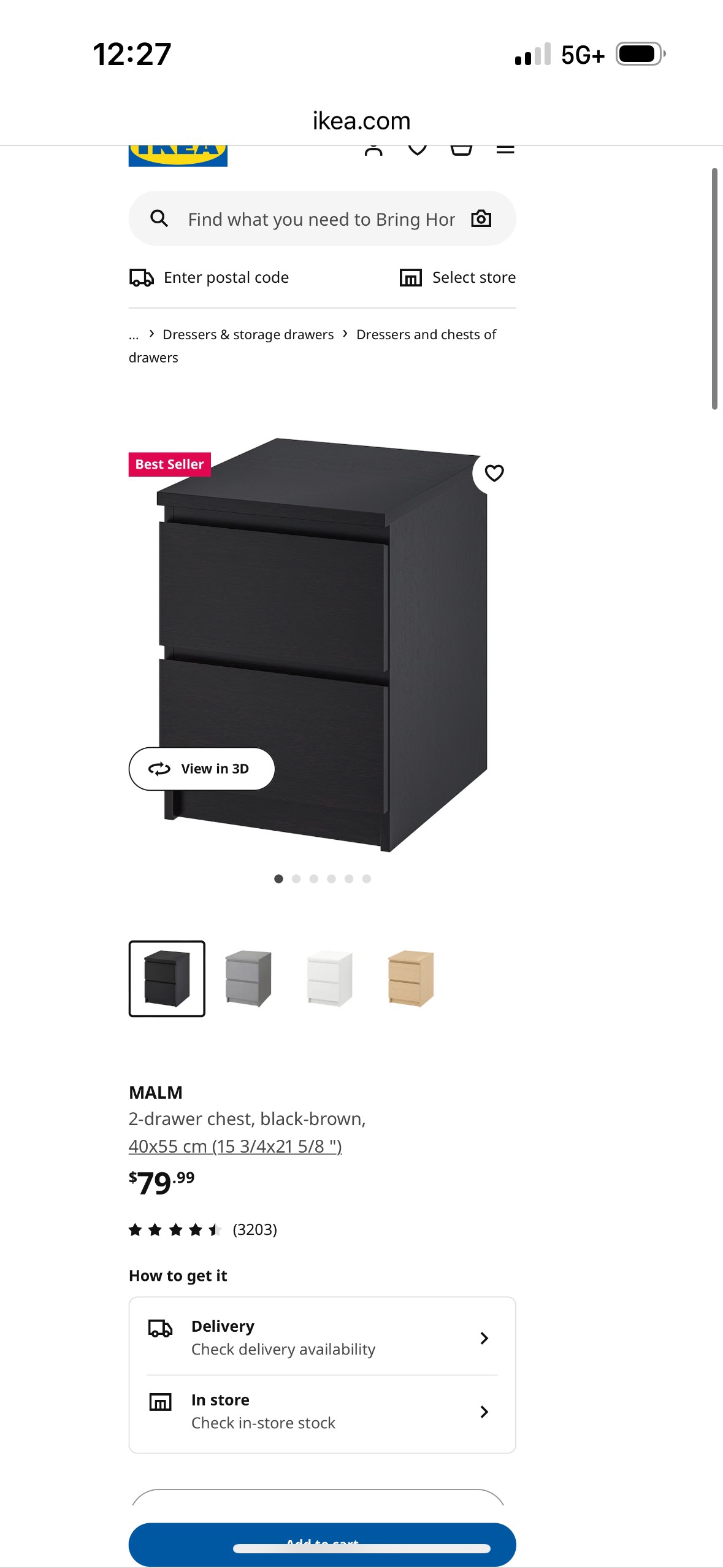 2-drawer chest, black-brown,IKEA - photo 3