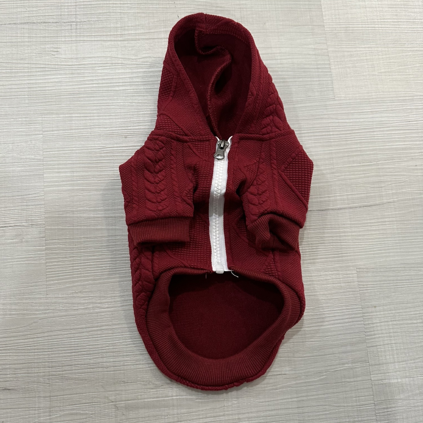 Red Knit Hooded Puppy Sweater thumbnail