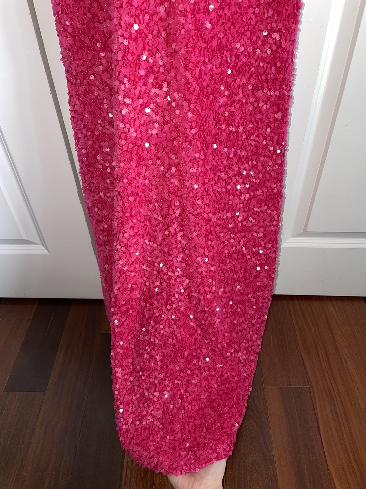 Sequin Barbie Pink Maxi Prom Dress image indicator(6)