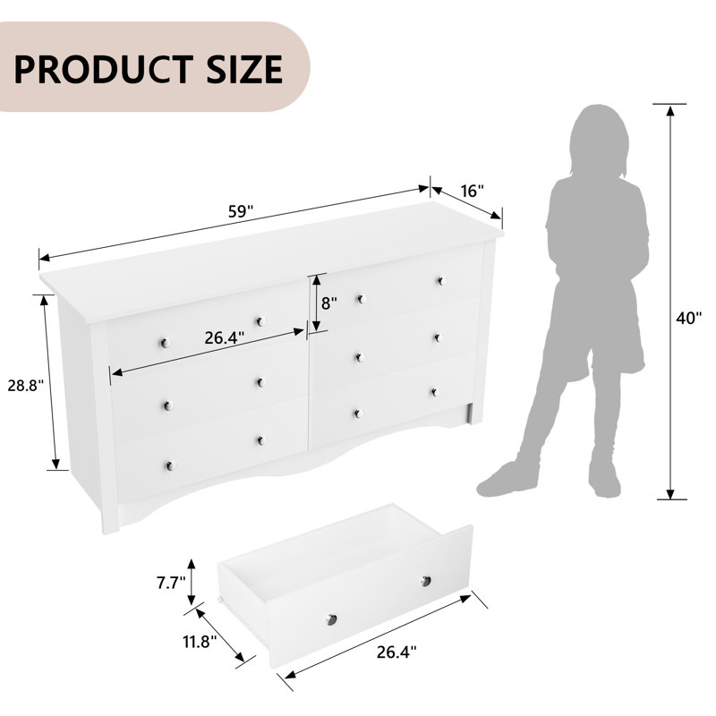 *SEALED IN-BOX* White Angelynn 6-Drawer Double Dresser - photo 4