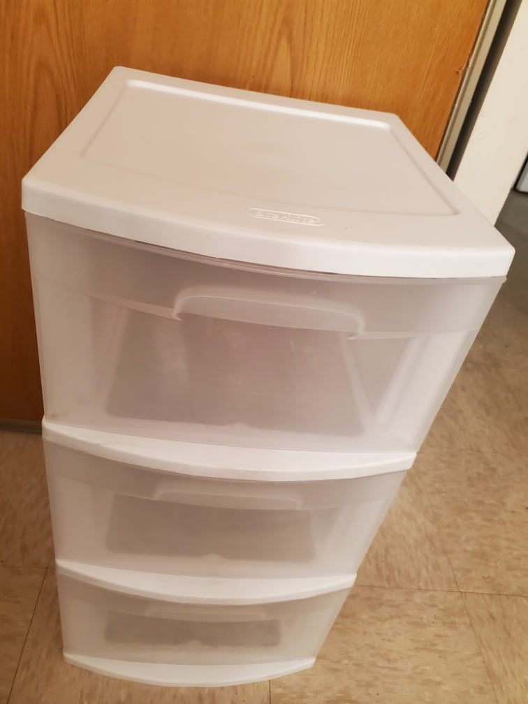 Sterilite storage cabinet