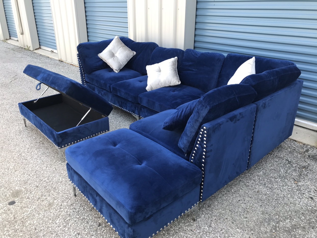 Big Corner Sofa Blue.