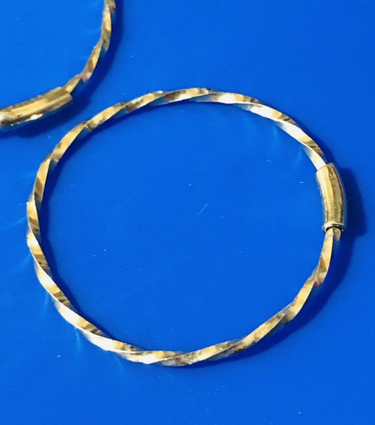 Vintage 14k Solid Gold Hoops Ready to Wear thumbnail