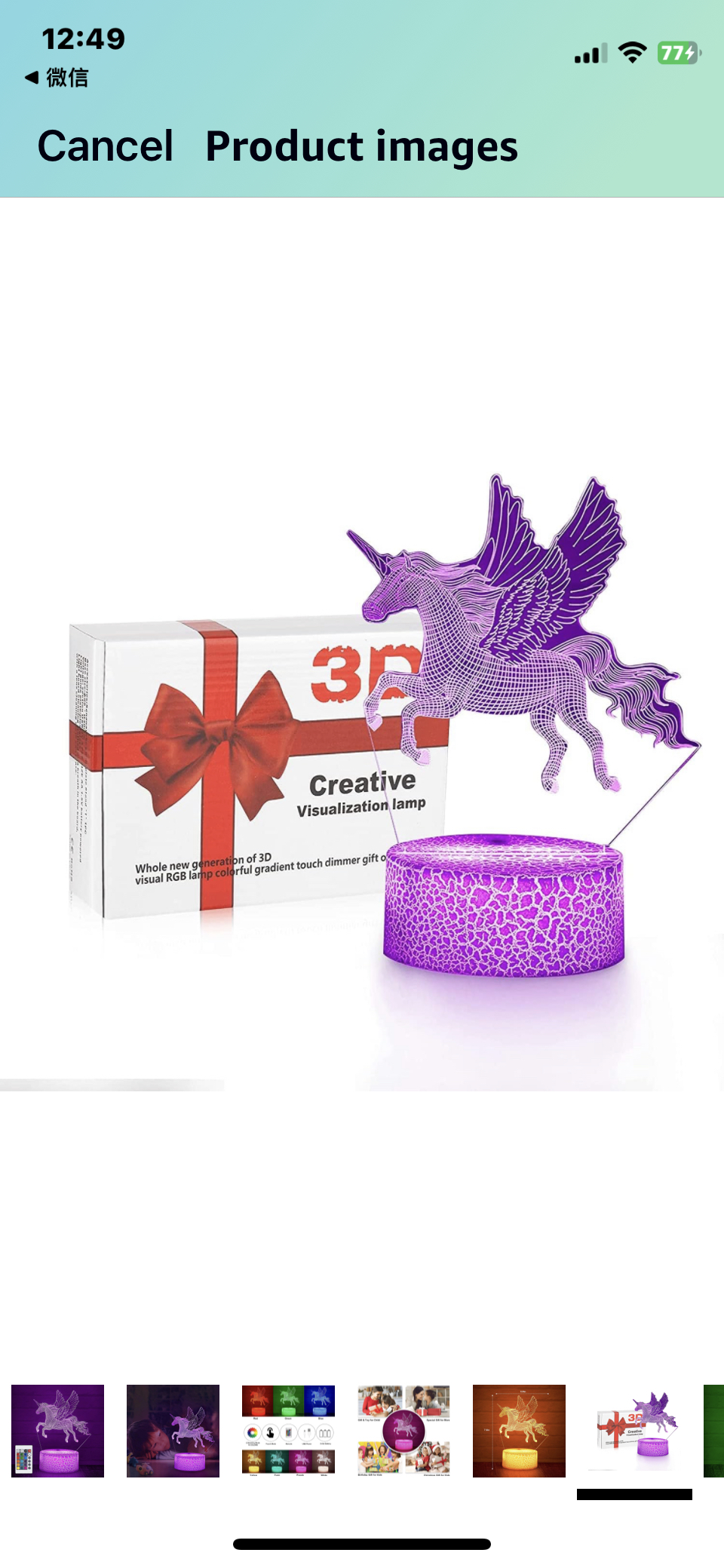 Unicorn Night Light for Kids, 3D Night Lights with Remote image indicator(7)