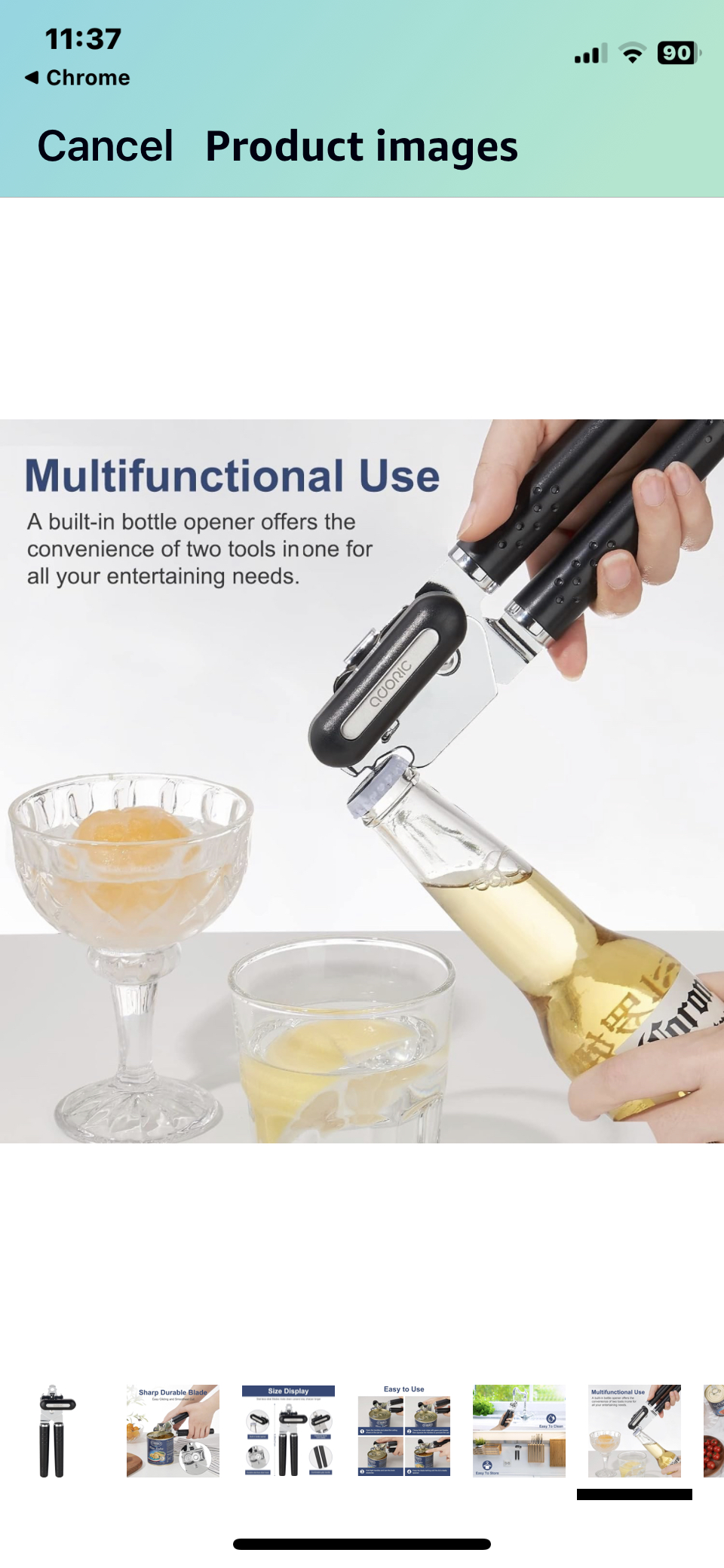 Can Opener, Manual Can Opener Kitchen Durable Stainless Steel image indicator(7)