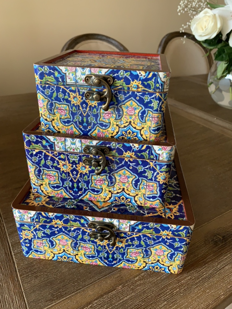 3 wooden boxes like new