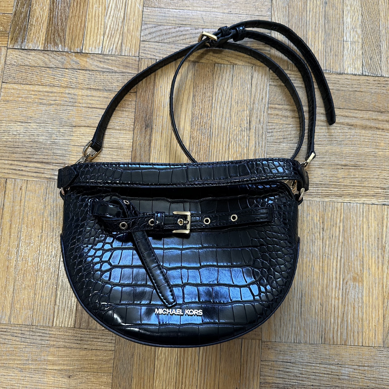 Michael Kors Emilia Half Moon Crossbody Saddle Bag thumbnail