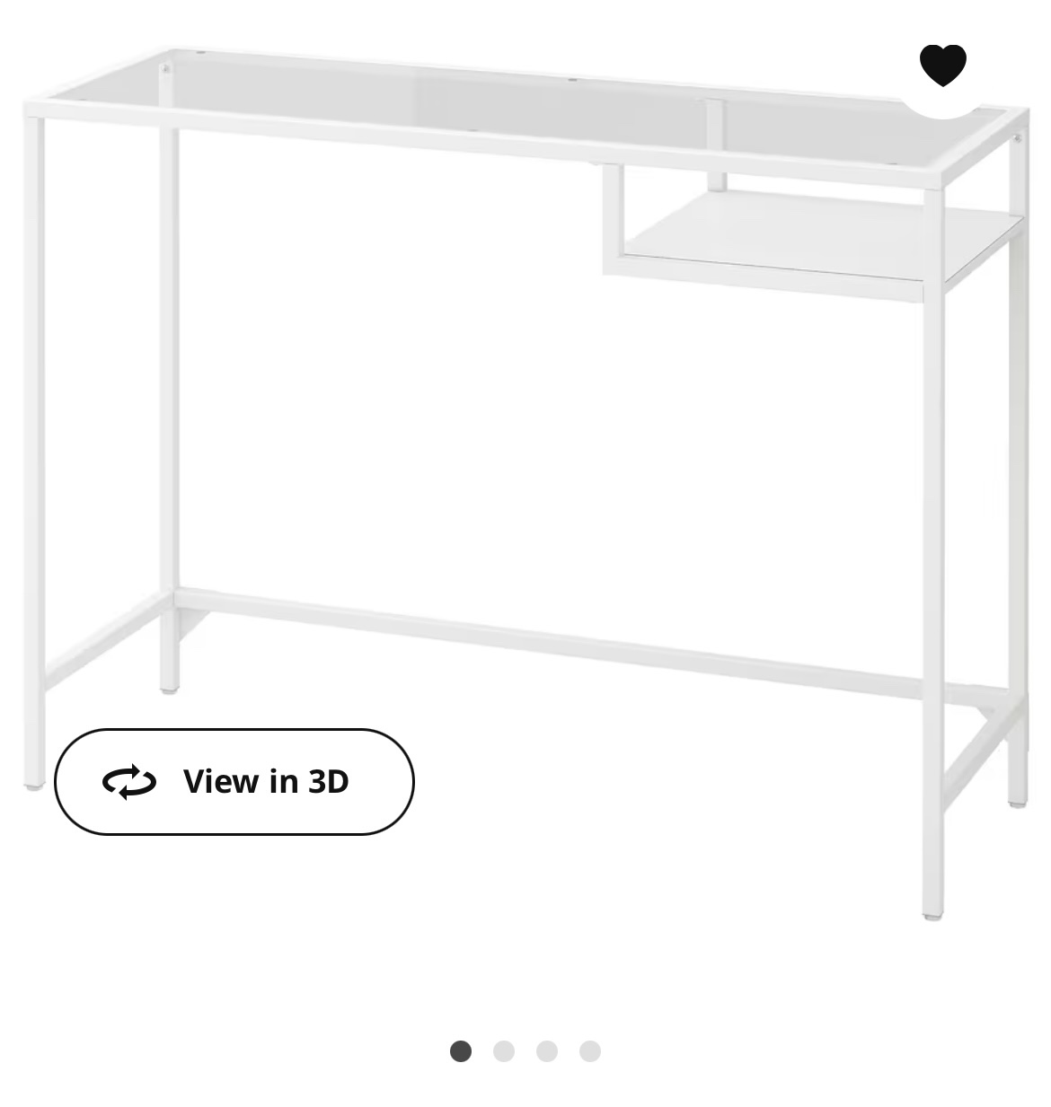 IKEA Vittsjö laptop table desk - white glass