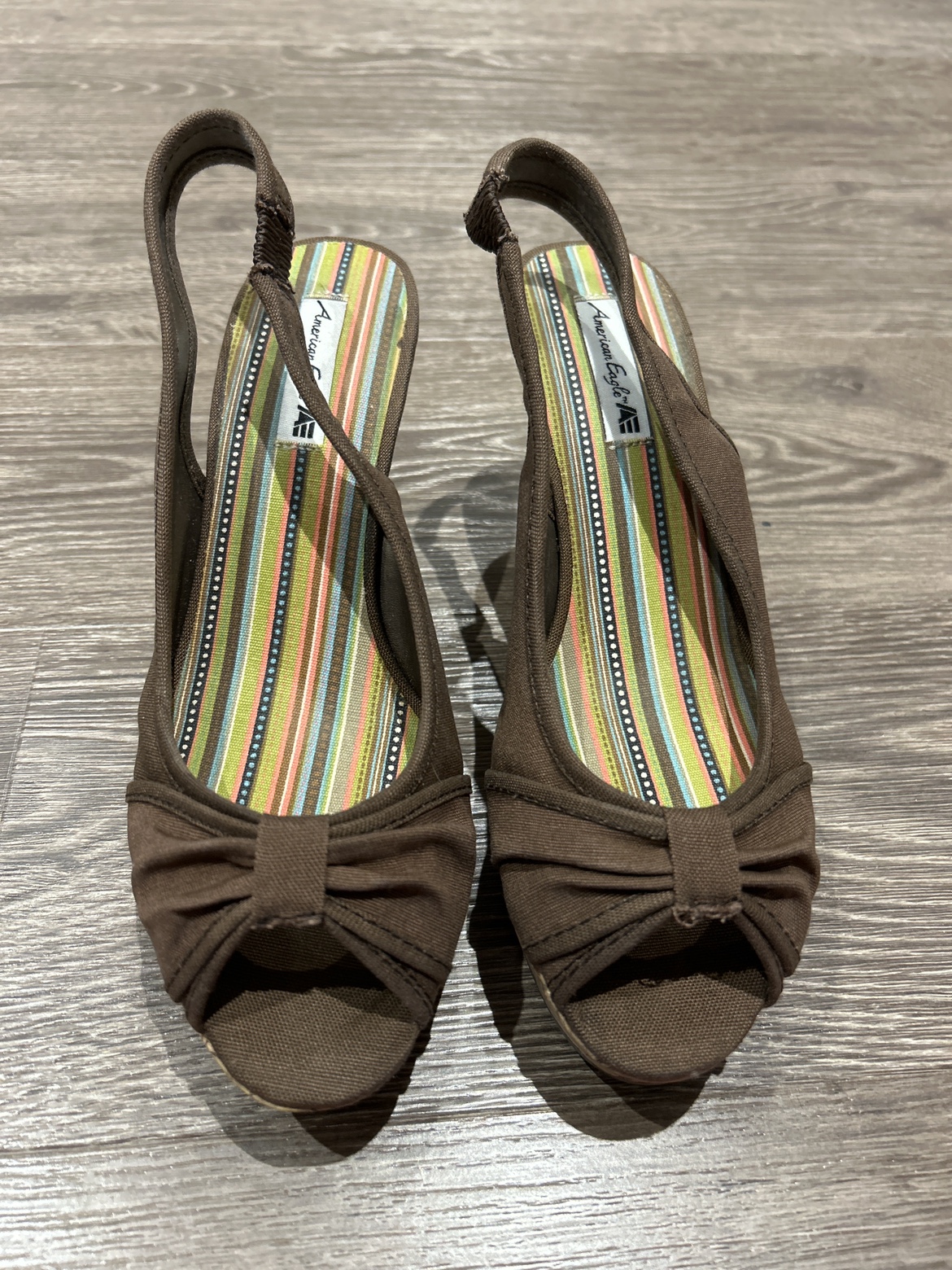 Brown American Eagle Platform Sandals