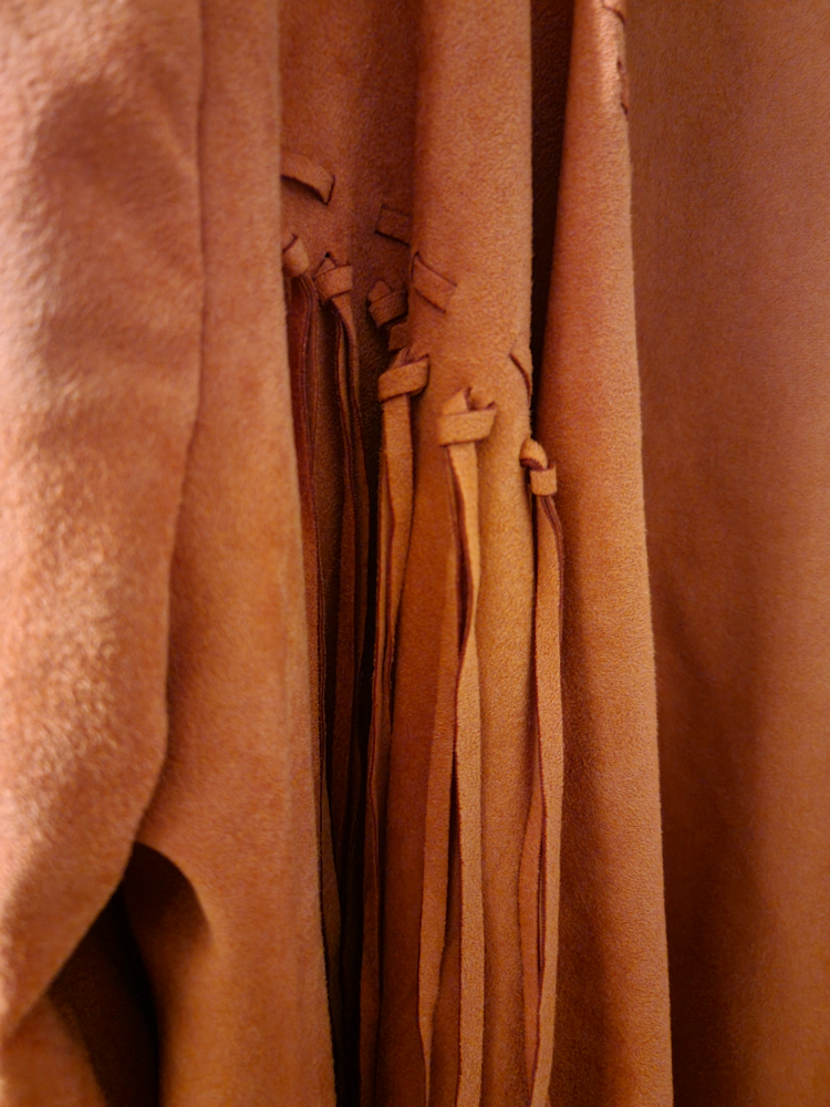 Salmon Faux suede waterfall fringe jacket image indicator(5)