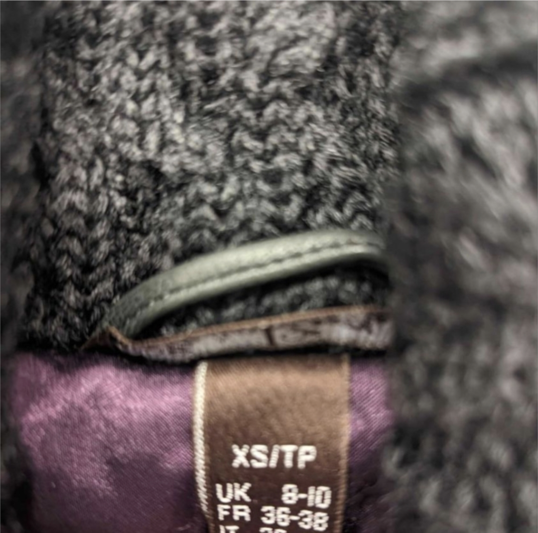 Danier Grey Leather Jacket with Knit Collar and Cuffs image indicator(4)