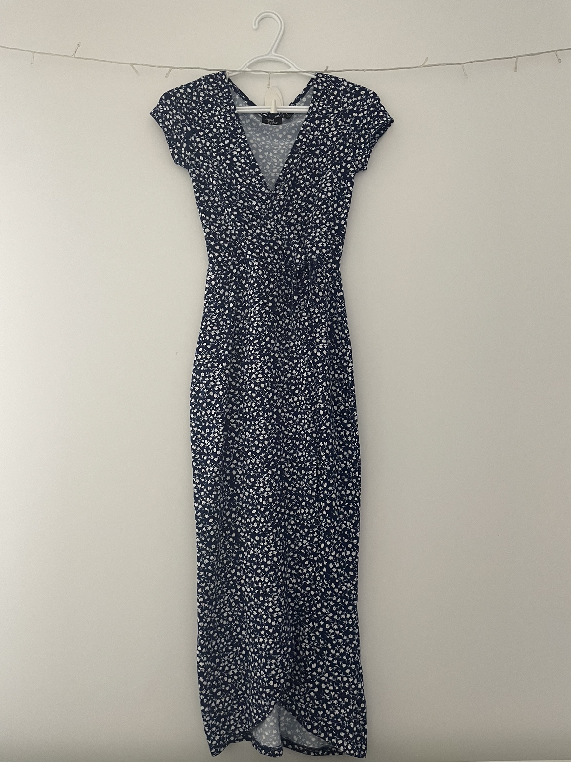 Blue floral semi-fitted maxi dress thumbnail