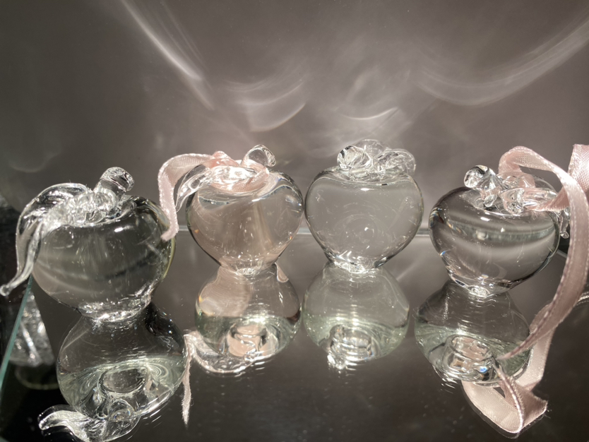 Crystal glass apples 4 of them image indicator(2)