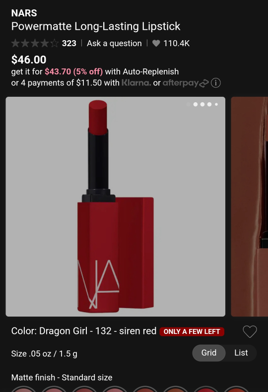 New Nars powermatte lipstick dragon girl image indicator(3)