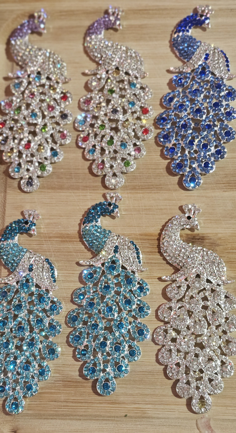 Rhinestone Peacock Crystal Aurora Borealis Flat Back image indicator(5)