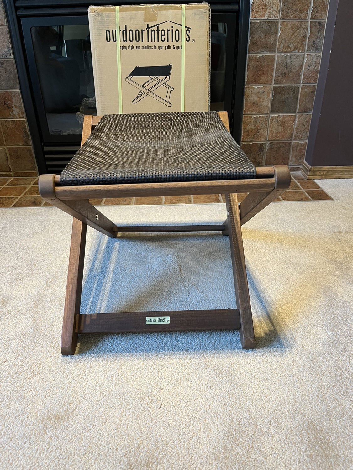 *Set of 2* Folding Footstools - Sling and Wood - Dark Brown - photo 3