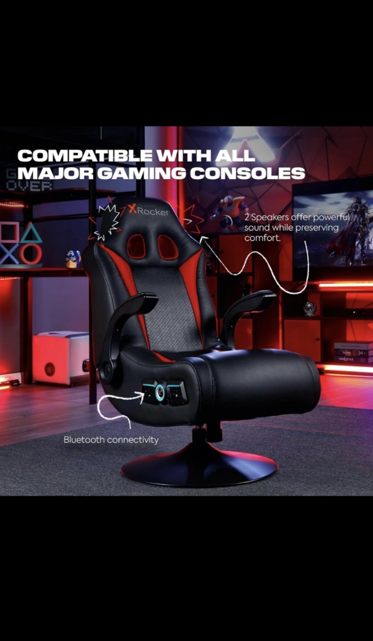 XRocker gaming chair with  Bluetooth speakers