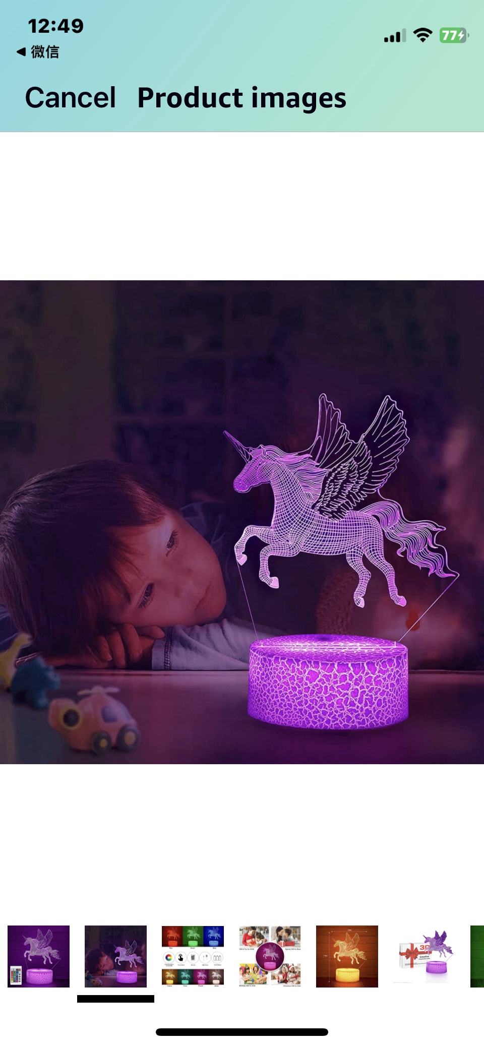 Unicorn Night Light for Kids, 3D Night Lights with Remote image indicator(3)