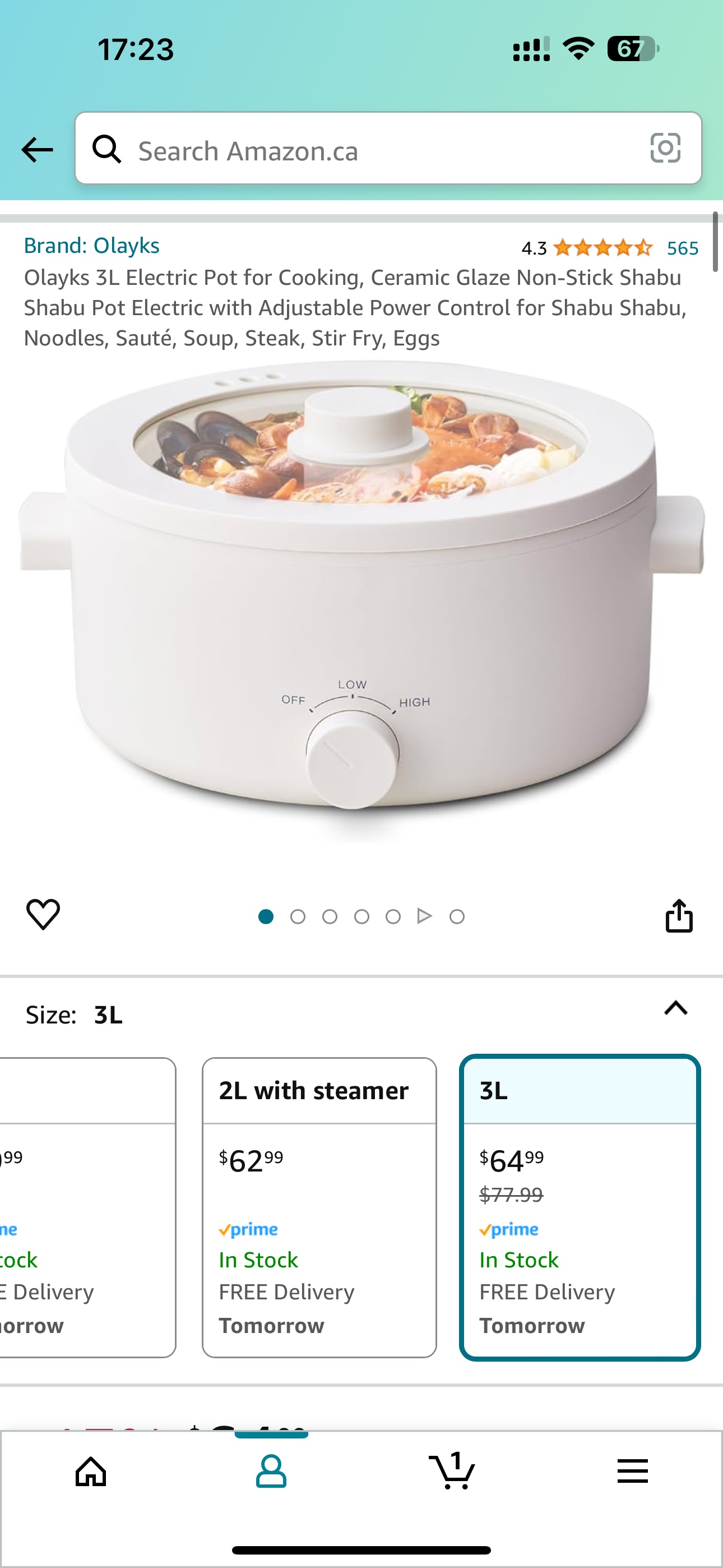 Olayks 3L Electric Pot Non-Stick with Adjustable Power Control - photo 3