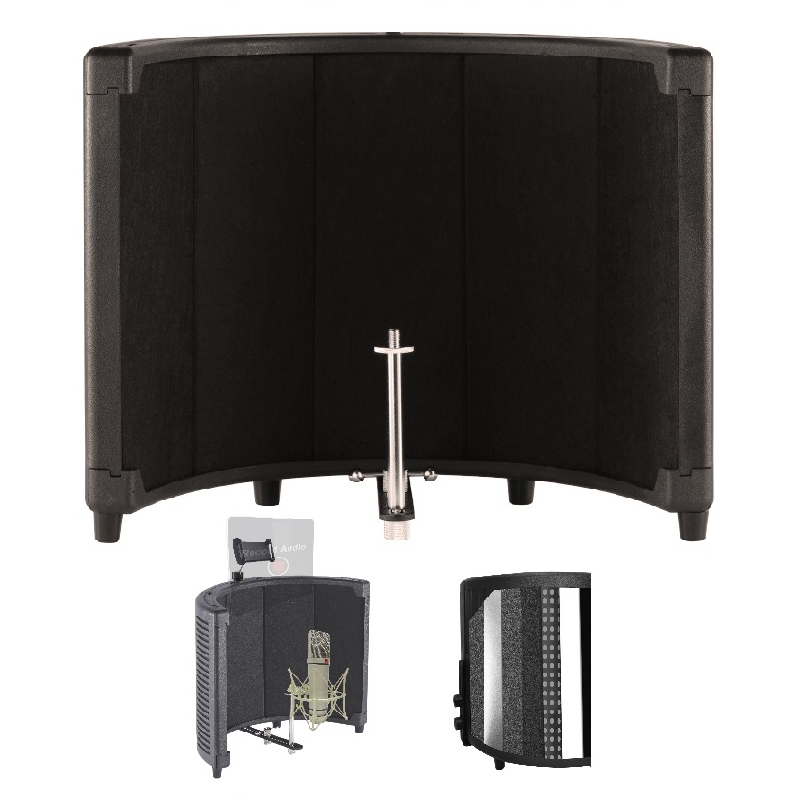 Home studio recording booth microphone isolation shield