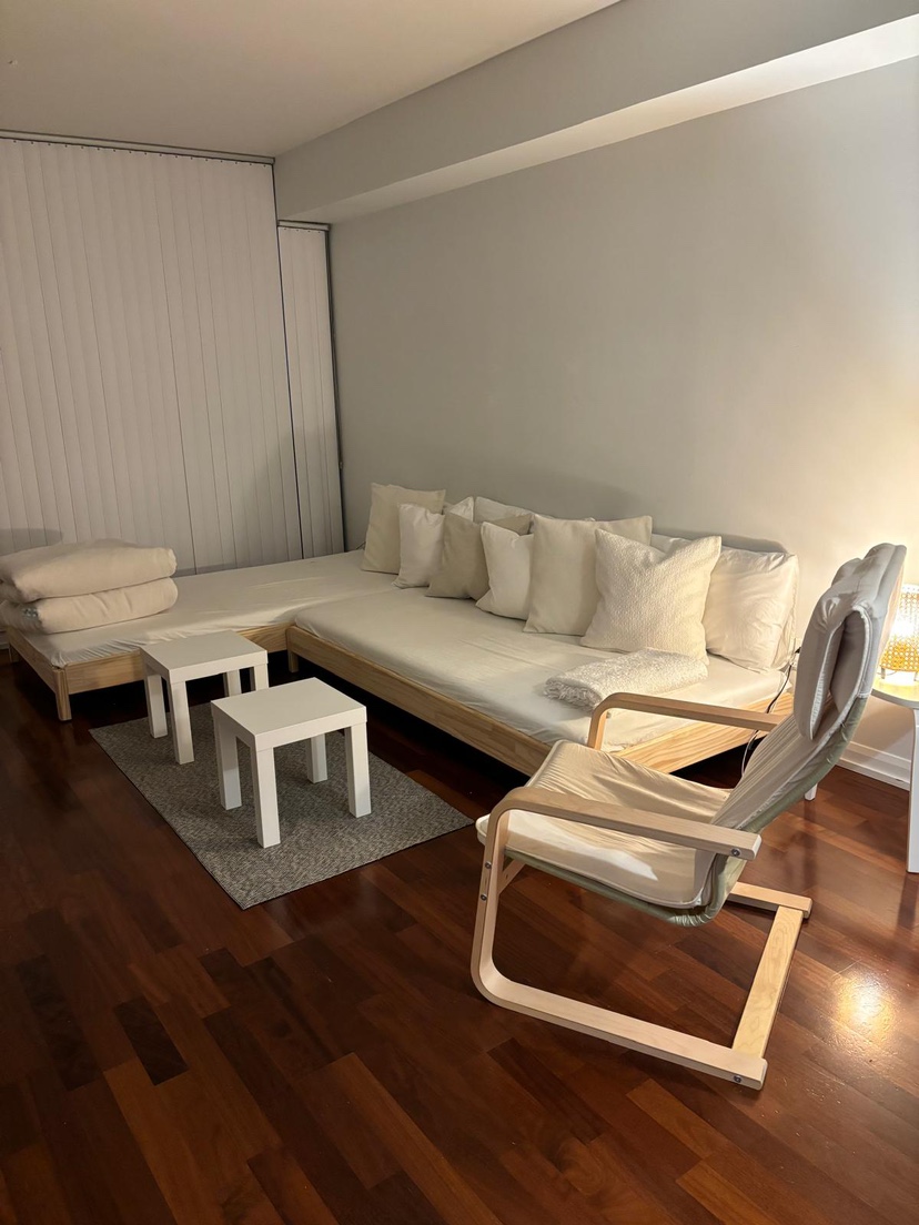 Sectional / beds + armchair+tables-Ikea