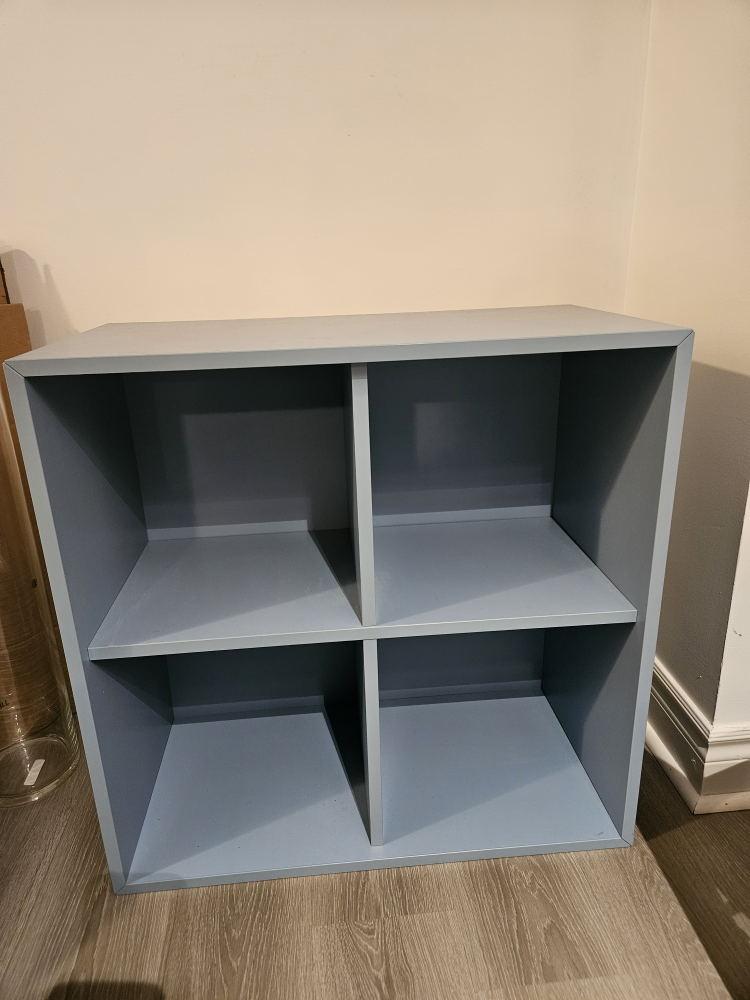 blue 4 cube shelf