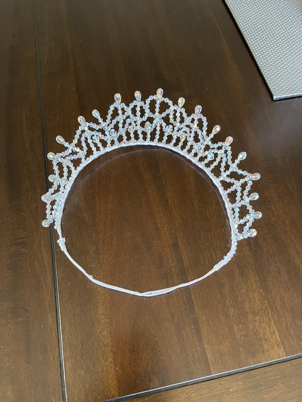 CRYSTAL BRIDAL WEDDING TIARA with REMOVABLE PUFF image indicator(5)