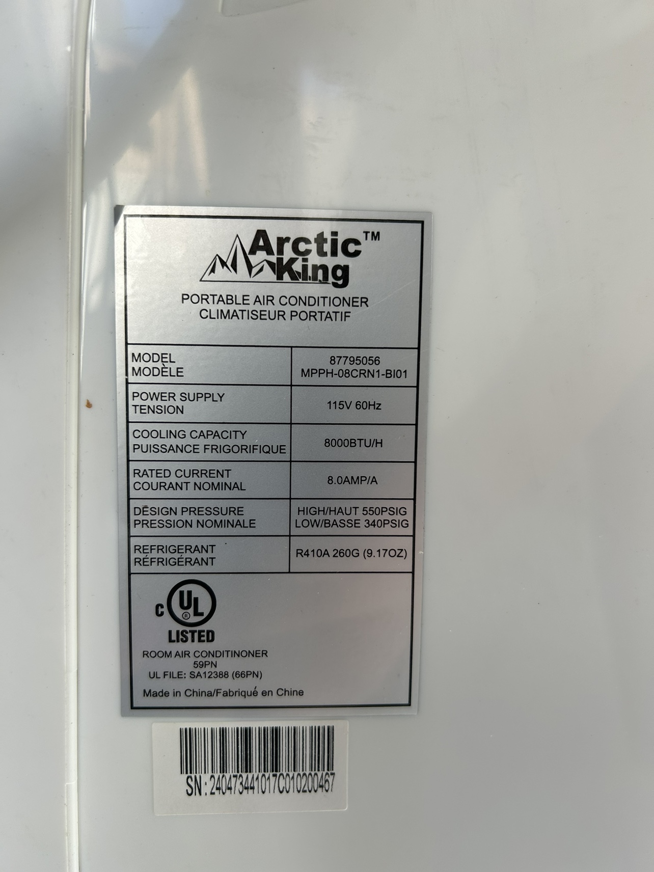 ARCTIC KING AC PORTABLE - photo 4