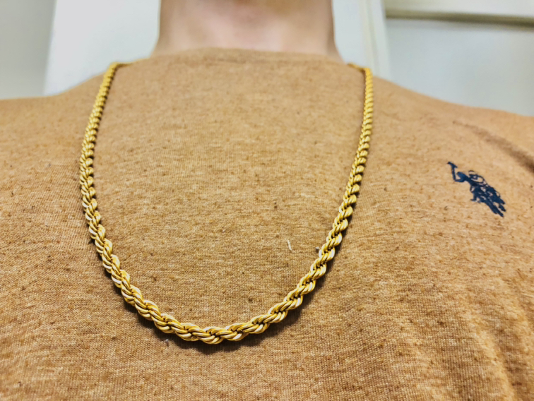 VINTAGE 12k GOLD FILLED 30” ROPE CHAIN thumbnail