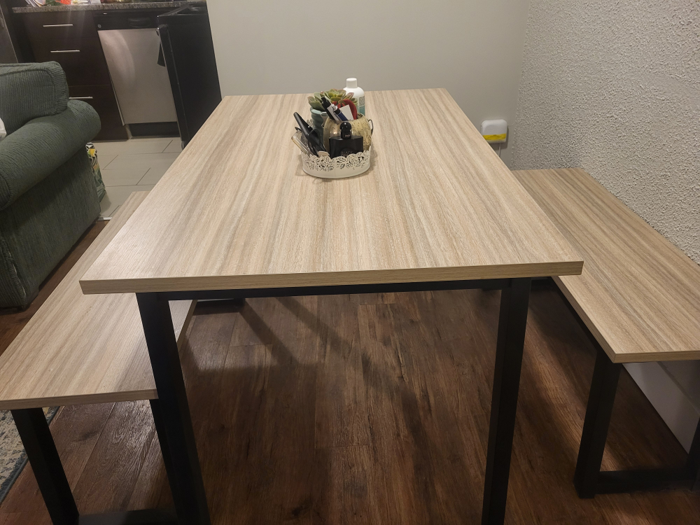 Ashley table set with 2 benches
