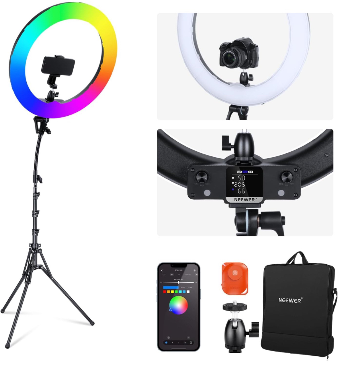 ⭐️Brand New ⭐️- Neewer RGB LED Ring Light + Stand + Pro Features thumbnail