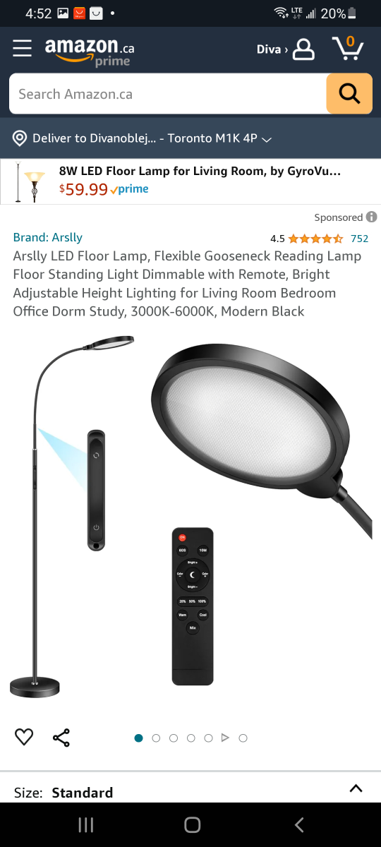 floor lamp with remote led light thumbnail
