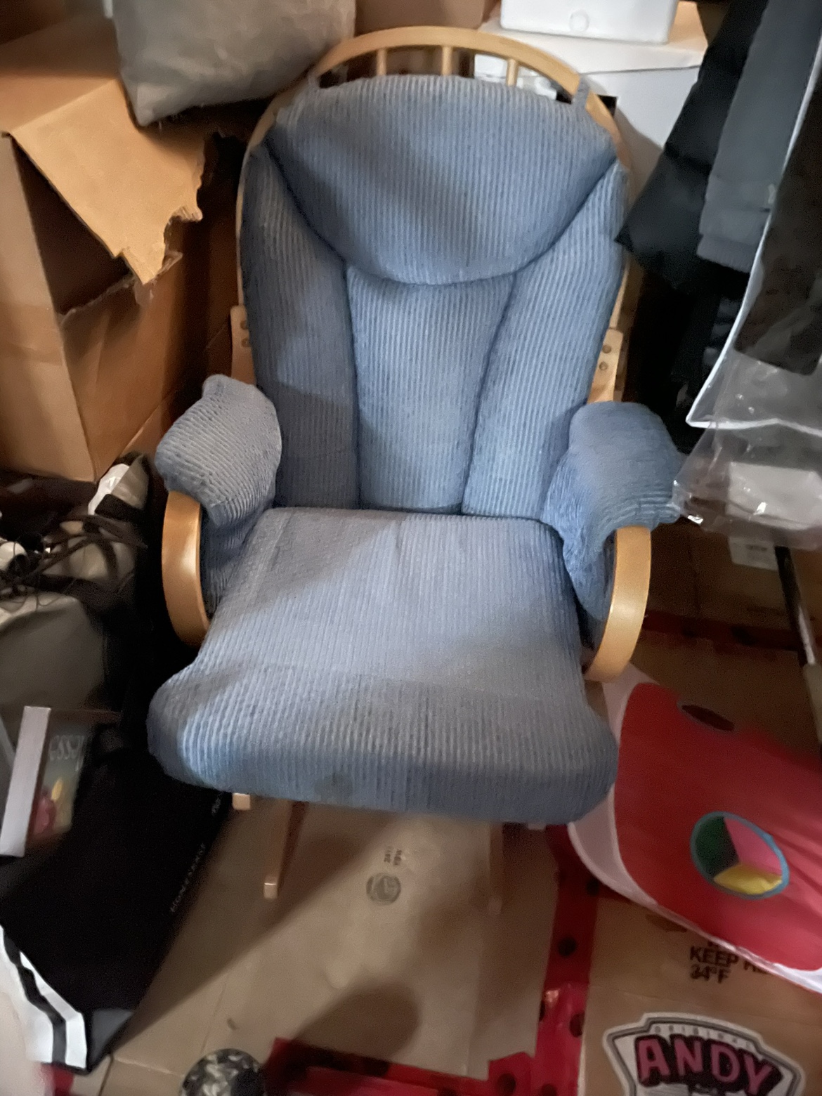 Blue rocking chair