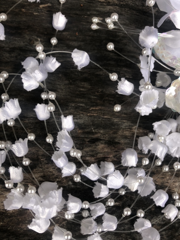 Bride White Flowers Headpiece Comb,Wedding image indicator(5)