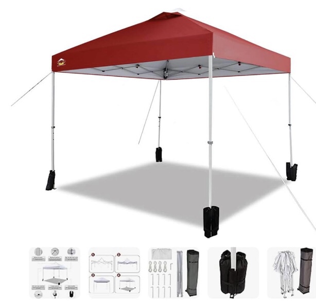 Outdoor Pop Up Canopy, 10ft x 10ft with Wheeled Carry Bag, 4-pk - photo 2