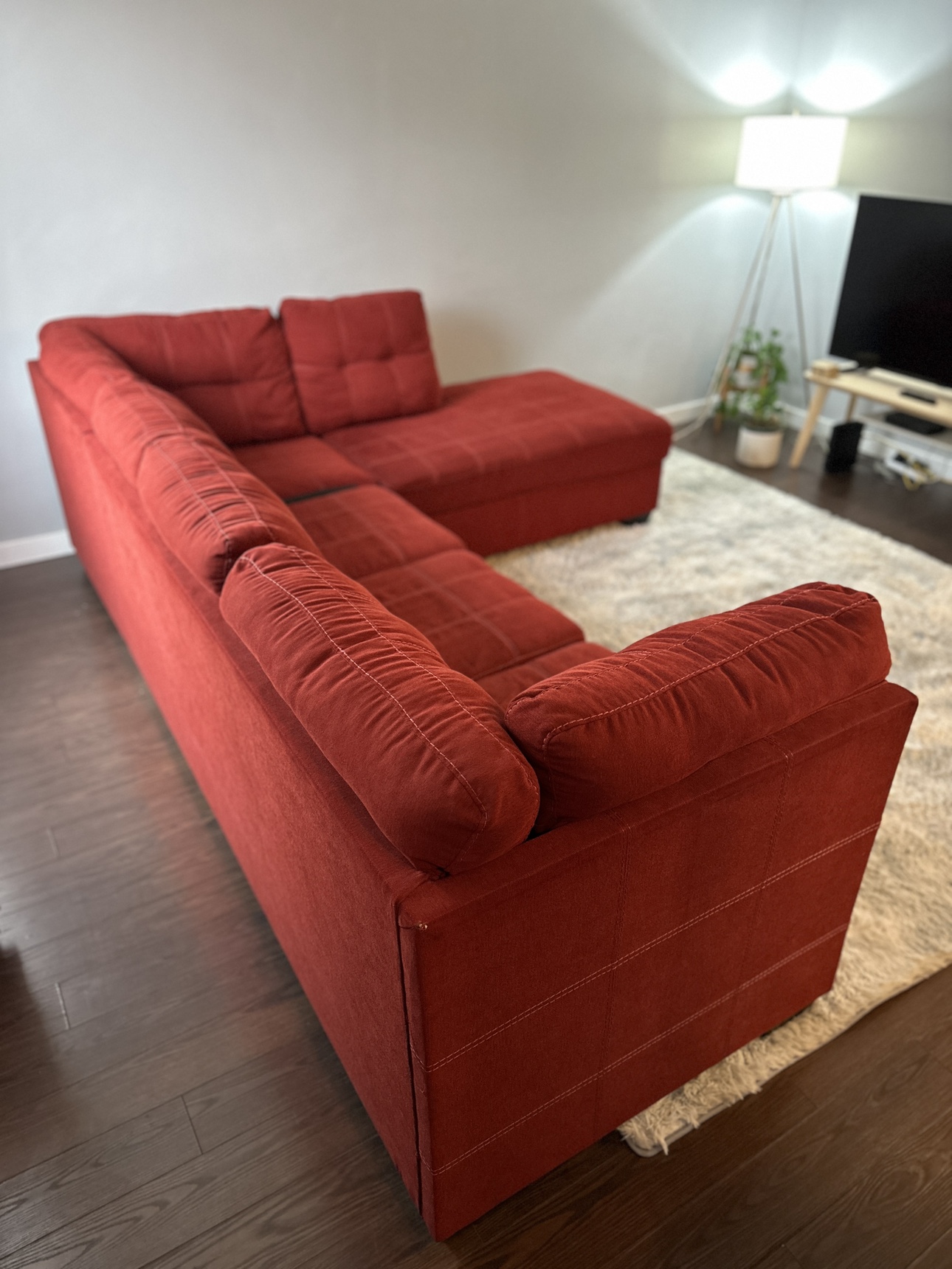 Red right-facing Sectional