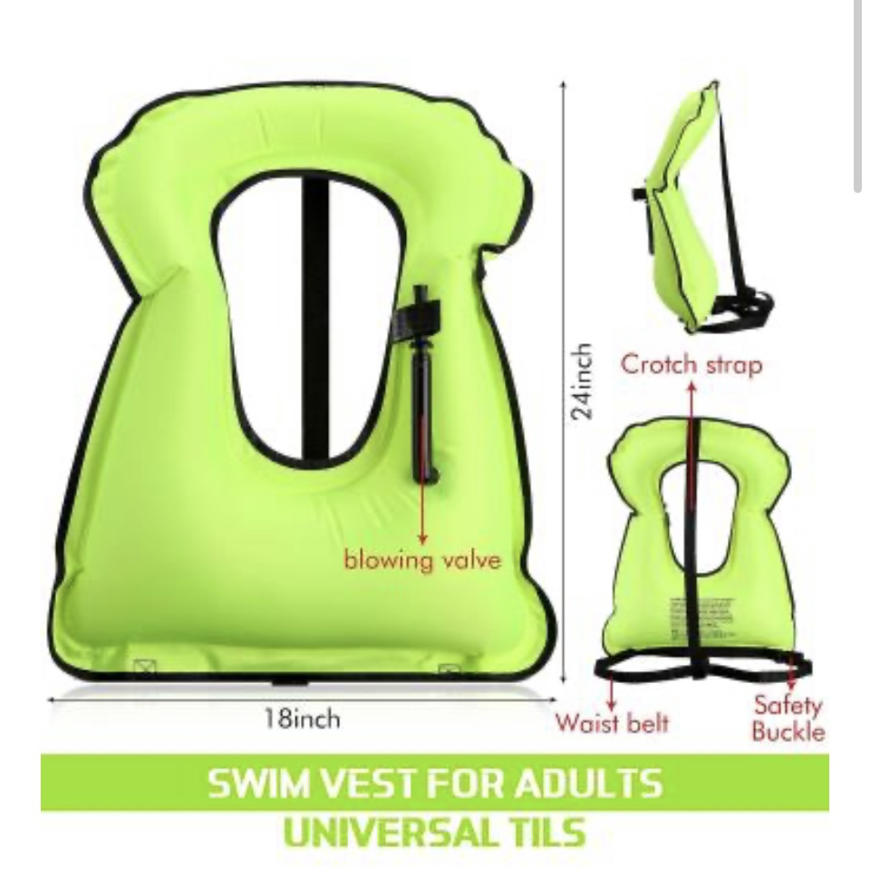 Inflatable Snorkel Vest Adults, Portable Swim Vest Jackets image indicator(3)