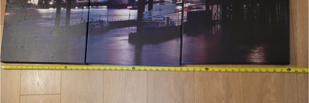 3 piece London bridge / big Ben canvas painting hanging wall - photo 5