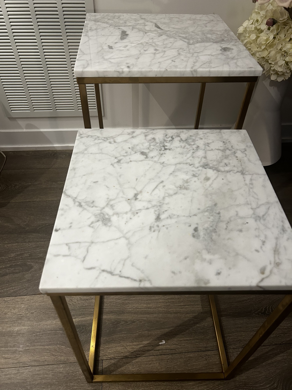Marble/ gold nest table from structube - photo 4