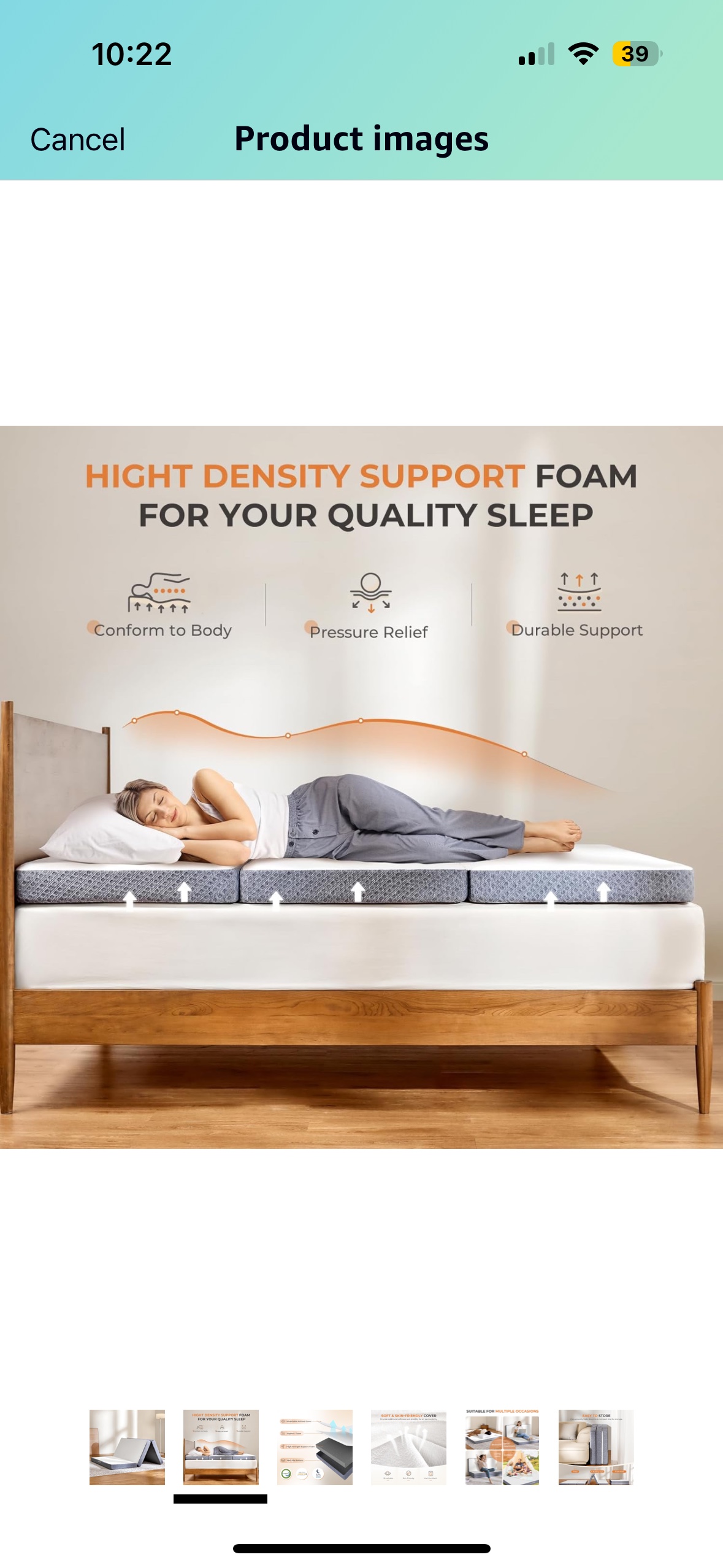 (Like new) 4 inch Folding mattress - photo 2