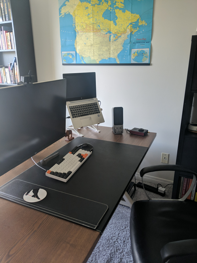 Wood top office desk from Ikea