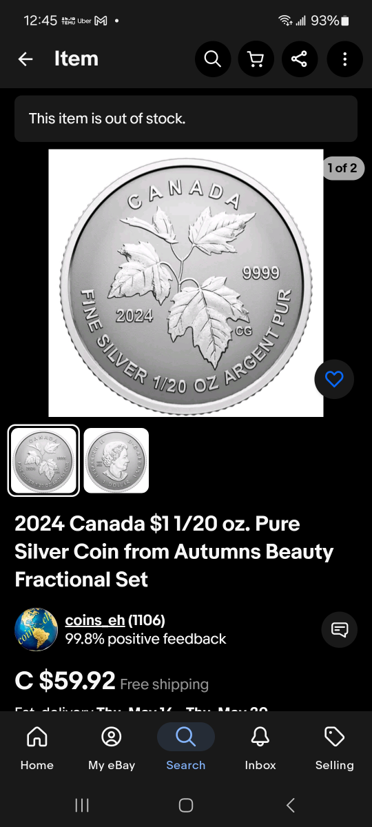 1/20oz Maple Leaf Silver Coin - photo 4